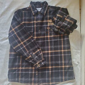LOOSE FIT HEAVYWEIGHT FLANNEL LONG-SLEEVE PLAID SHIRT